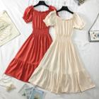 Boatneck Plain Dress