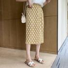 Dotted Midi Skirt Yellow - One Size