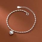 Heart Sterling Silver Bracelet 1 Pc - Silver - One Size