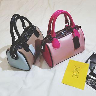 Color Block Faux-leather Handbag