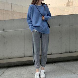 Set: Plain Sweater + Harem Pants