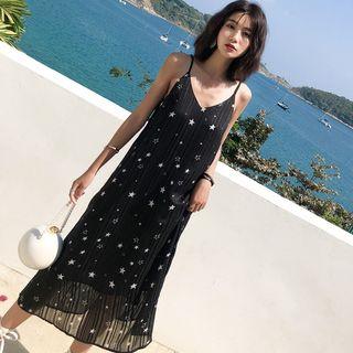 Strappy Star Print Midi Sundress