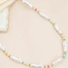Faux Pearl Acrylic Bead Necklace White - One Size