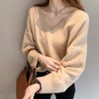 Set: Sweater + Mock Neck Scarf