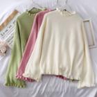 Ruffled-trim Loose-fit Sweater