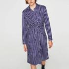 Long-sleeve Twisted-front Shirtdress
