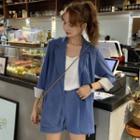 Set Of 2: Blazer + Wide Leg Shorts
