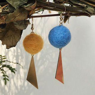 Felt Ball Triangle Dangle Earring As Shown In Figure - One Size