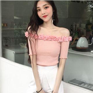 Petal Trim Panel Knit Top