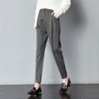 Ankle Length Striped Tapered Dress Pants