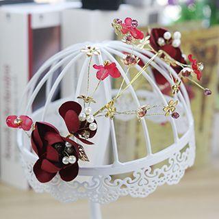 Bridal Flower Faux Pearl Headband