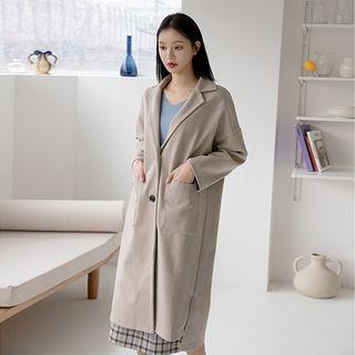 Dip-back Single-breasted Boxy Coat