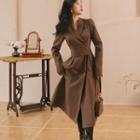 Long-sleeve Double-breasted Midi Blazer Dress / Mini Blazer Dress