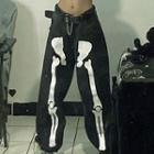 High Waist Skeleton Graphic Wide-fit Pants