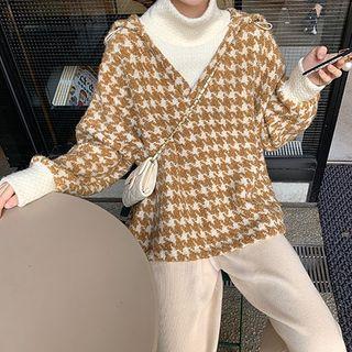 Houndstooth Hoodie / Cropped Harem Pants / Set