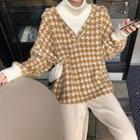 Houndstooth Hoodie / Cropped Harem Pants / Set