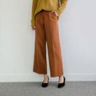Slit-hem Wide-leg Dress Pants