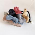 Faux Pearl Corduroy Knot Hair Tie