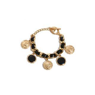 Disc Pendant Bracelet 0488 - Gold - One Size