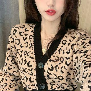 Leopard Cropped Cardigan