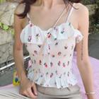 Floral Camisole Top Floral - White - One Size