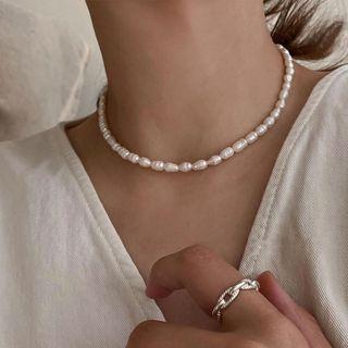 Freshwater Pearl Choker Off-white - One Size