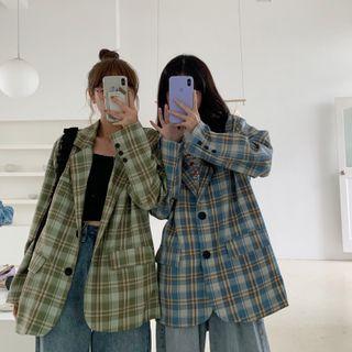 Single Breasted Gingham Blazer