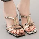 High Heel Square Toe Sandals