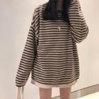 Two-tone Striped Oversized Sweater