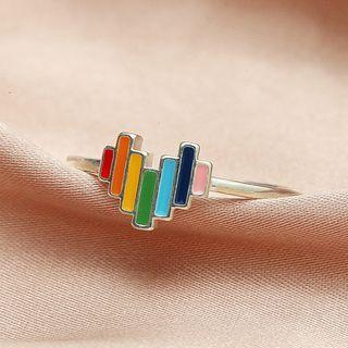 Heart Ring 01 - Red & Blue & Green - One Size