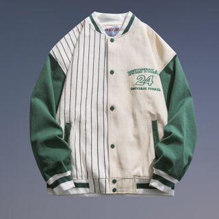 Striped Panel Button-up Jacket