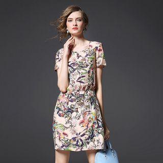 Floral Print Short Sleeve Dress