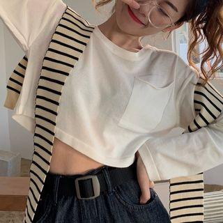Cropped Long-sleeve T-shirt / Cape