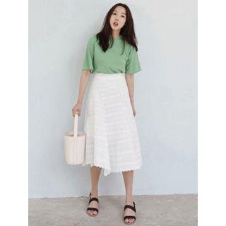 Eyelet-lace Midi Skirt