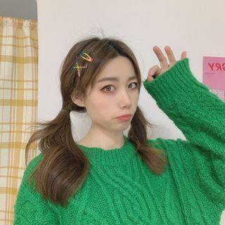 Set Of 4: Color Block Hair Clip + Hair Pin