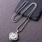 Compass Pendant Stainless Steel Necklace Silver - One Size