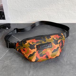 Camo Faux Leather Sling Bag Camouflage - Red & Yellow & Green - One Size
