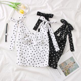 Heart-print Sleeveless Top