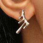 Melting Alloy Earring 02 - 1 Pair - Silver - One Size