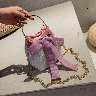 Bow Sequined Crossbody Bag