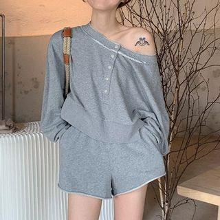 Plain Cropped Sweatshirt / Sweatshorts