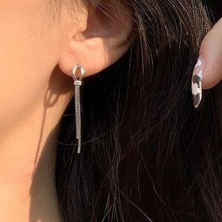 Knot Alloy Fringed Earring 1 Pair - Silver - One Size
