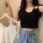 Tie-strap Knit Cropped Camisole Top
