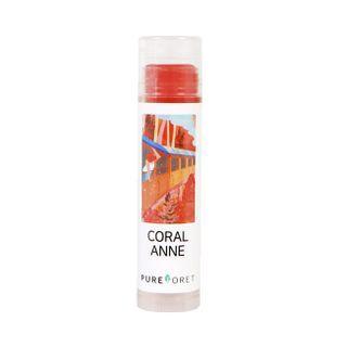 Pureforet - Natural Lip Balm Anne Art Collaboration - 4 Colors #04 Coral Anne