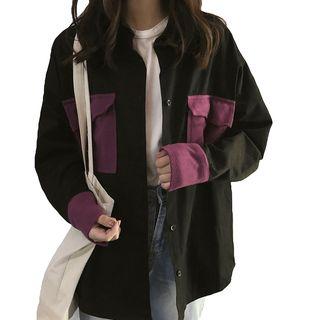 Color Block Shirt Jacket
