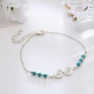 Turquoise Spiral Anklet