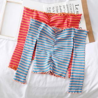 Boatneck Striped Crop Knit Top