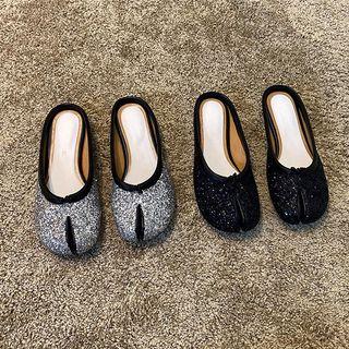 Glitter Split Toe Mules