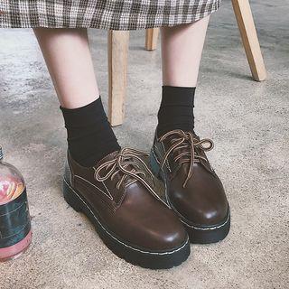 Stitched Platform Lace-up Shoes