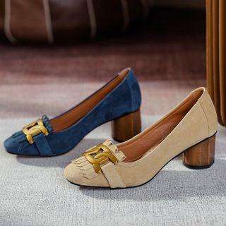 Chained Round Heel Pumps